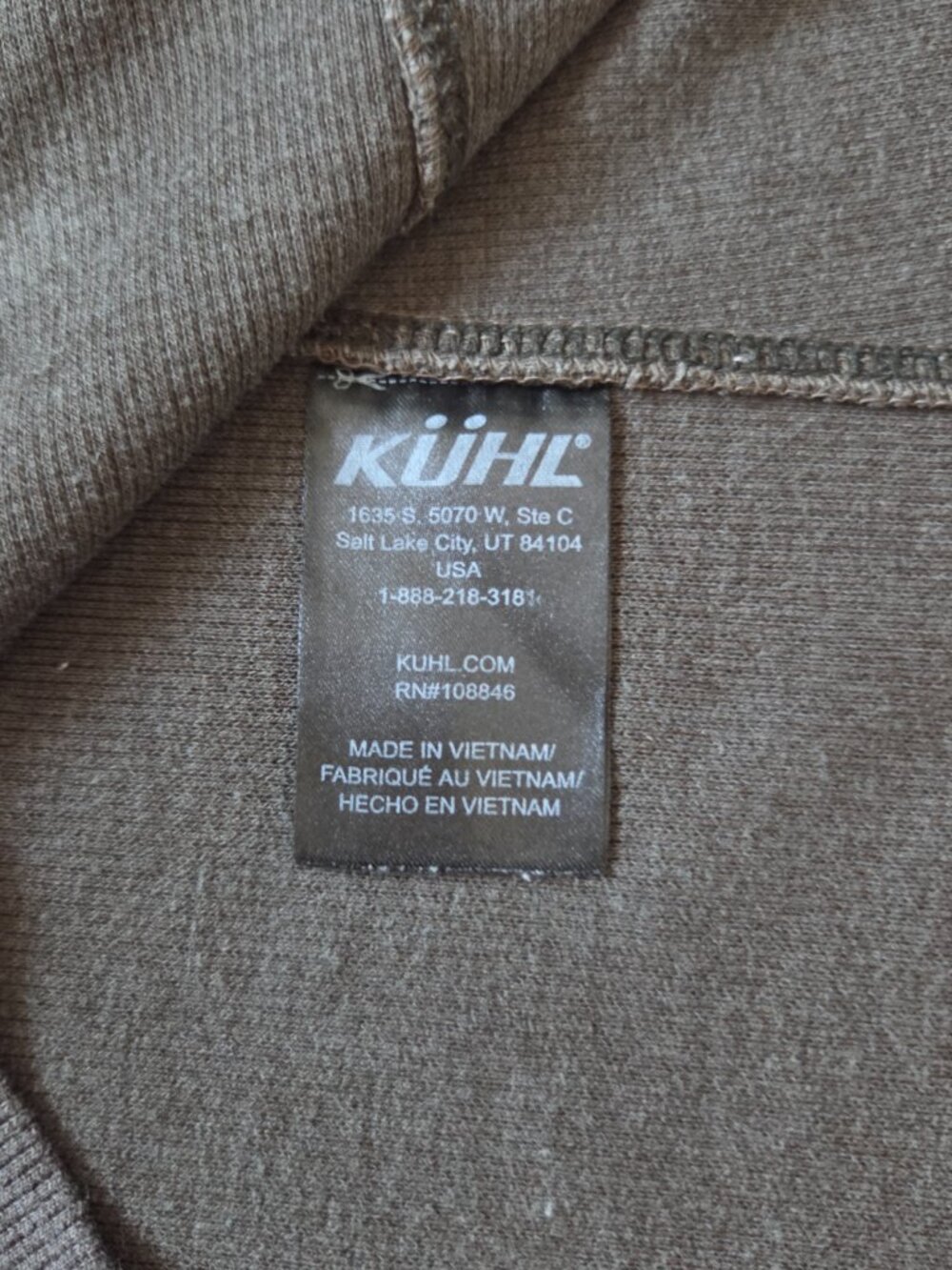 Kuhl Enticer Henley Men's XL Brown Long Sleeve Stretch Ribbed Shirt Stretch FLAW - Picture 6 of 8